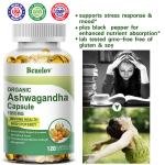 Bcuelov Organic Ashwagandha Capsules 1950mg